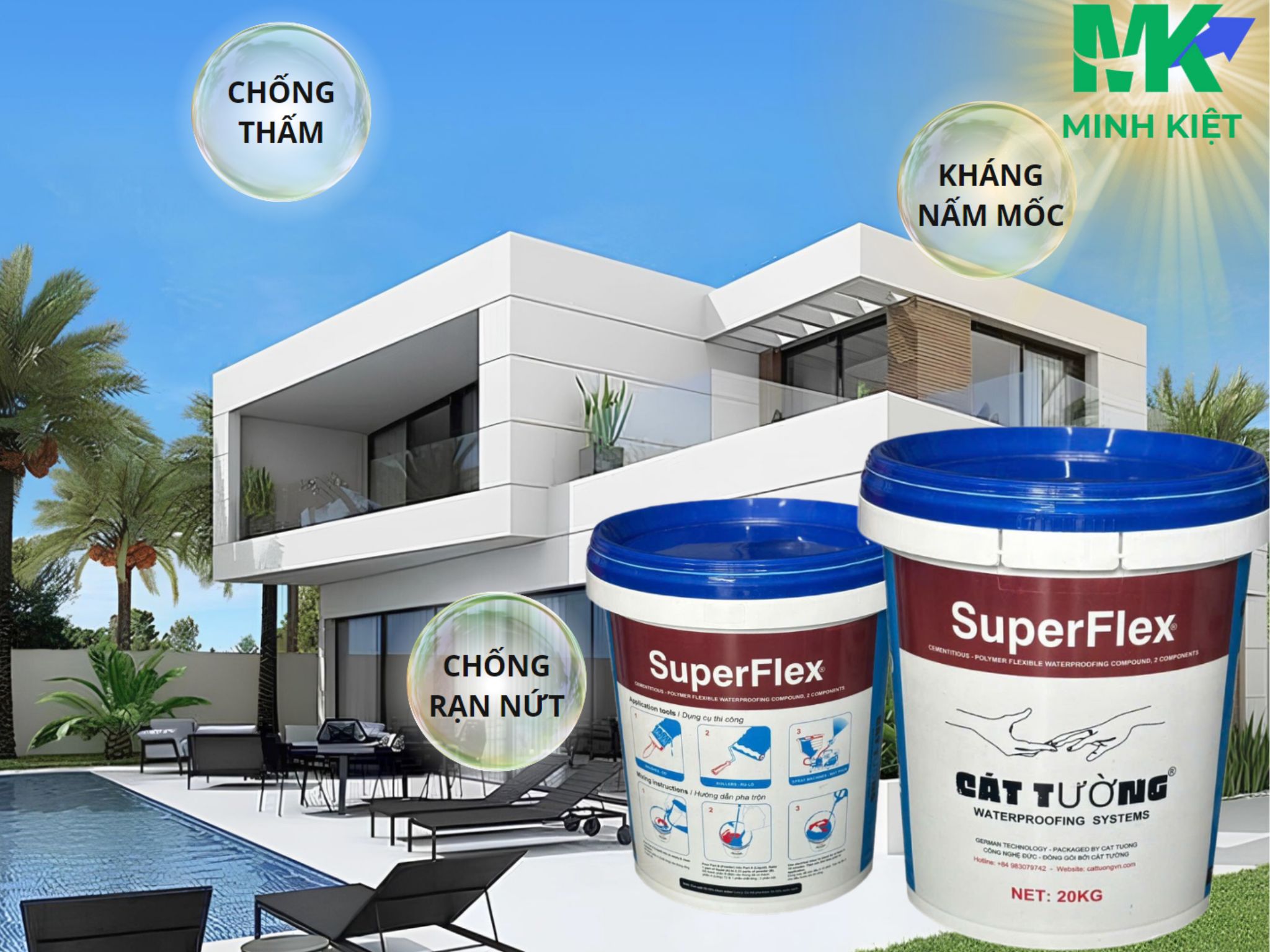 SuperFlex chống thấm gốc xi măng 2 thành phần